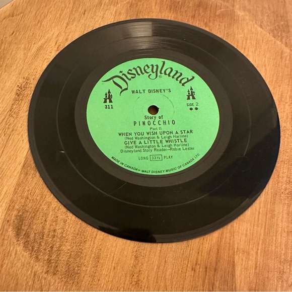 Vintage Disney Pinocchio #311 See Hear Read Record Book 33 1/3 RPM Songs Movie - Picture 7 of 16